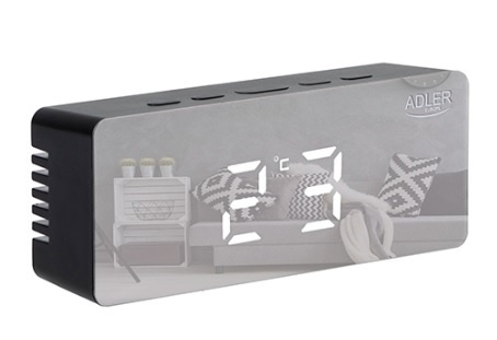 budzik cyfrowy Adler AD 1189B czarny LED